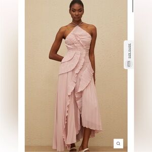 Miss Rosier Doux Pleated Pink Dress